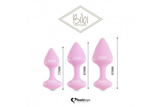 Набор из 3 нежно-розовых анальных пробок Bibi Butt Plug Set