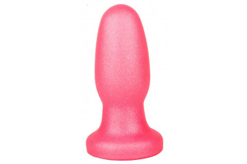 Овальная анальная пробочка розового цвета - 11,5 см.