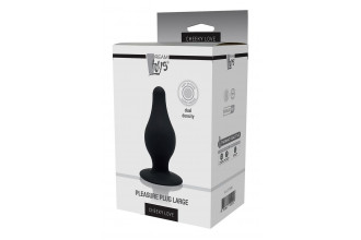 Черный анальный стимулятор DUAL DENSITY PLEASURE PLUG L - 10,2 см.