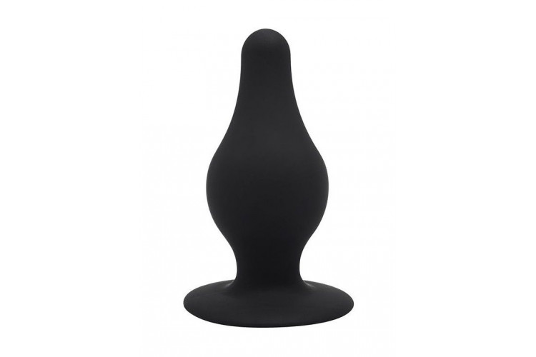 Черный анальный стимулятор DUAL DENSITY PLEASURE PLUG L - 10,2 см.