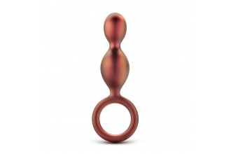 Коричневый анальный стимулятор Duo Loop Copper Anal Plug - 13,3 см.