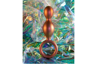 Коричневый анальный стимулятор Duo Loop Copper Anal Plug - 13,3 см.