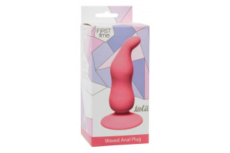 Розовая анальная пробка Waved Anal Plug Pink - 11 см.