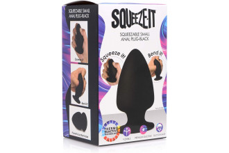 Черная мягкая анальная пробка Squeezable Small Anal Plug - 9 см.