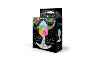 Яркая анальная пробка со спиралевидным рельефом - 9 см.