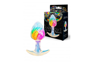 Яркая анальная пробка со спиралевидным рельефом - 9 см.