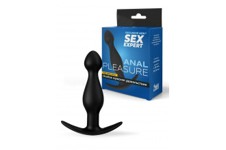 Черная силиконовая анальная втулка - 11,5 см.