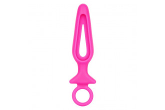 Розовая силиконовая пробка с прорезью Silicone Groove Probe - 10,25 см.