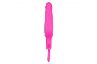 Розовая силиконовая пробка с прорезью Silicone Groove Probe - 10,25 см.