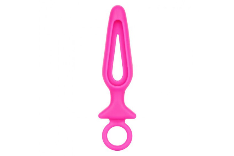 Розовая силиконовая пробка с прорезью Silicone Groove Probe - 10,25 см.
