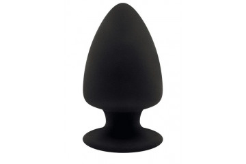 Черная анальная втулка Premium Silicone Plug XS - 8 см.