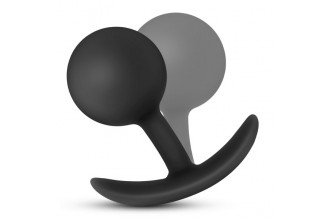 Черная анальная пробка Silicone Vibra Plug - 8,9 см.