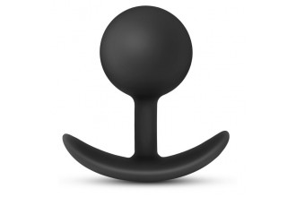 Черная анальная пробка Silicone Vibra Plug - 8,9 см.
