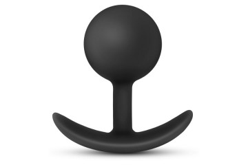 Черная анальная пробка Silicone Vibra Plug - 8,9 см.