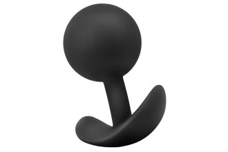 Черная анальная пробка Silicone Vibra Plug - 8,9 см.