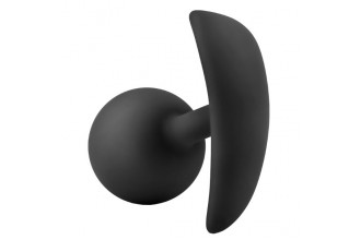 Черная анальная пробка Silicone Vibra Plug - 8,9 см.
