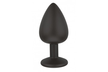 Черная средняя силиконовая пробка с прозрачным кристаллом