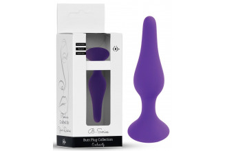 Фиолетовая анальная втулка Silcone Purple Plug Small - 10 см.