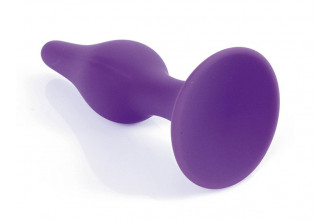 Фиолетовая анальная втулка Silcone Purple Plug Small - 10 см.