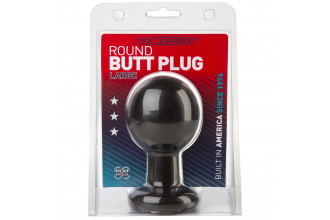 Круглая черная анальная пробка Classic Round Butt Plugs Large - 12,1 см.