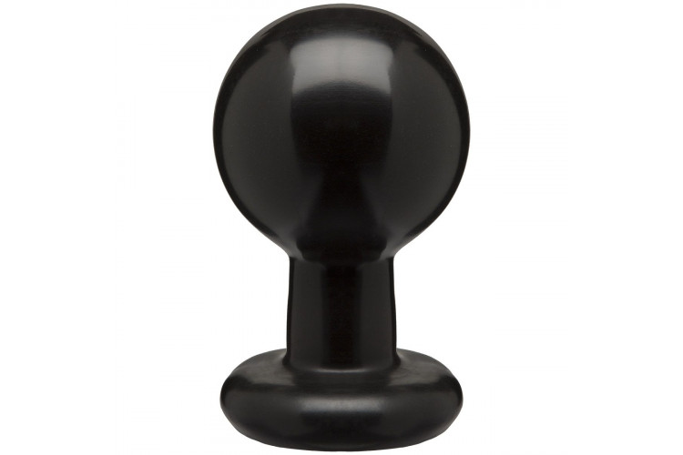 Круглая черная анальная пробка Classic Round Butt Plugs Large - 12,1 см.
