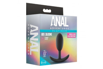 Черная анальная пробка Silicone Vibra Slim Plug Medium - 10,2 см.