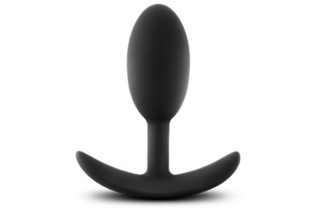 Черная анальная пробка Silicone Vibra Slim Plug Medium - 10,2 см.