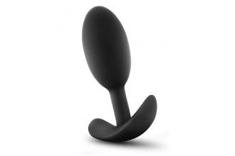 Черная анальная пробка Silicone Vibra Slim Plug Medium - 10,2 см.
