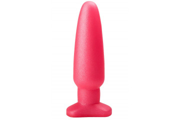 Гладкий розовый анальный плаг - 18,5 см.