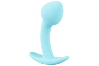 Голубая анальная втулка Mini Butt Plug - 7,1 см.