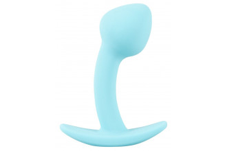 Голубая анальная втулка Mini Butt Plug - 7,1 см.