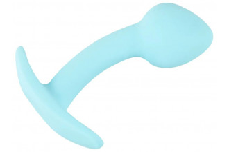 Голубая анальная втулка Mini Butt Plug - 7,1 см.