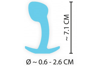 Голубая анальная втулка Mini Butt Plug - 7,1 см.