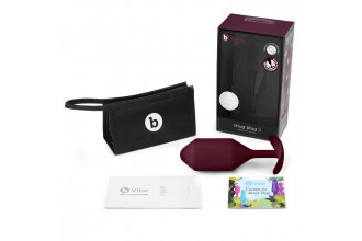 Бордовая пробка для ношения B-vibe Snug Plug 5 - 14 см.