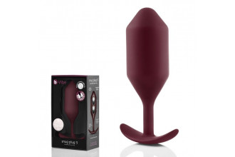 Бордовая пробка для ношения B-vibe Snug Plug 5 - 14 см.