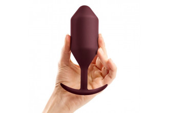 Бордовая пробка для ношения B-vibe Snug Plug 5 - 14 см.