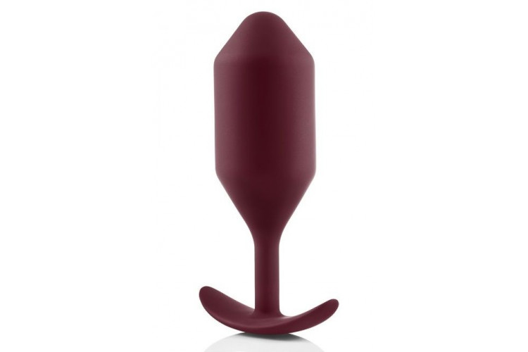 Бордовая пробка для ношения B-vibe Snug Plug 5 - 14 см.