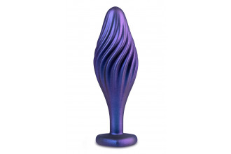 Фиолетовая анальная пробка с кристаллом-сердцем Matrix Swirling Bling Plug - 11,4 см.