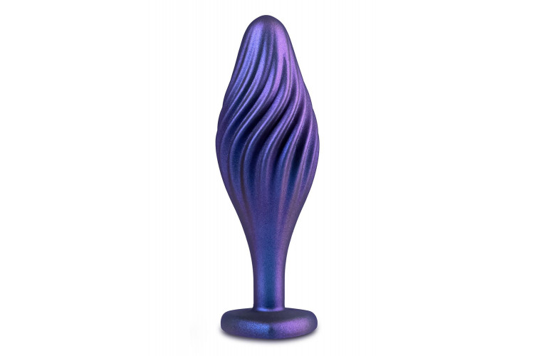 Фиолетовая анальная пробка с кристаллом-сердцем Matrix Swirling Bling Plug - 11,4 см.