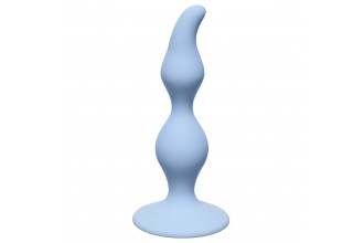 Голубая анальная пробка Curved Anal Plug Blue - 12,5 см.