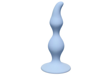 Голубая анальная пробка Curved Anal Plug Blue - 12,5 см.