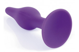 Фиолетовая анальная втулка Silcone Purple Plug Medium - 11 см.