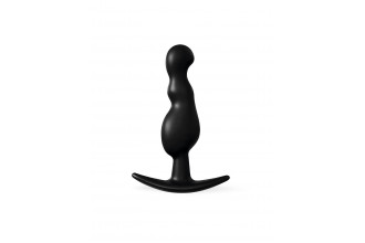Черная фигурная анальная втулка - 8,5 см.