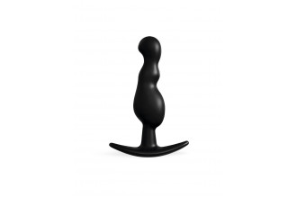 Черная фигурная анальная втулка - 8,5 см.