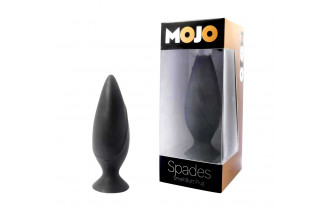 Черная большая анальная пробка Mojo Spades Large Butt Plug - 12 см.