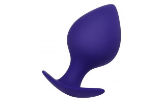 Фиолетовая силиконовая анальная пробка Glob - 10 см.