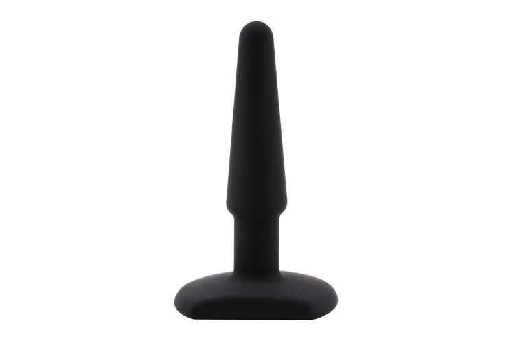 Черная анальная втулка Silicone Butt Plug 4 - 11 см.