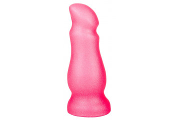 Розовая анальная пробочка с приплюснутым кончиком - 13 см.