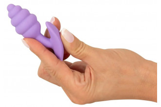 Фиолетовая анальная втулка Mini Butt Plug - 7,5 см.