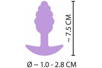 Фиолетовая анальная втулка Mini Butt Plug - 7,5 см.
